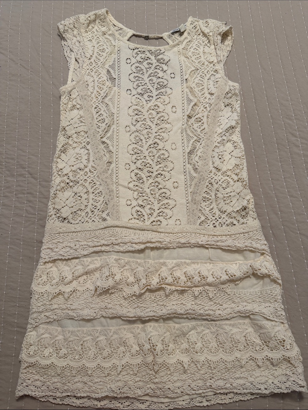 American Eagle Outfitters Cream Lace Mini Dress